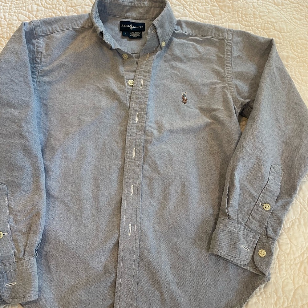 Polo by Ralph Lauren Boys Chambray  Button-Down Shirt. Size small